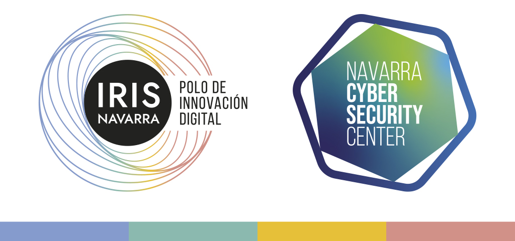 Logotipos de IRIS Navarra, Polo de Innovación Digital y del Navarra Cybersecurity Center